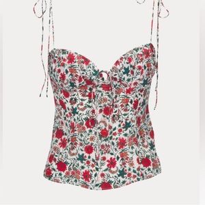 Realisation Par The Ana Tank Top in White Batik Floral